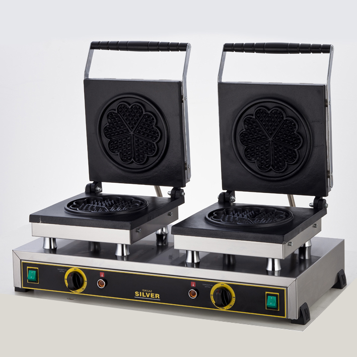 Silver Çiftli Çiçek Waffle Makinası